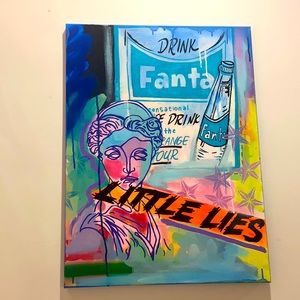 22x18inch, Original acrylic and spray paint on canvas